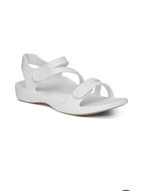 Aetrex Jillian Sport White Arch Support White Sandals 10